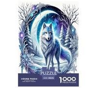 Wolf 1000 Piece Jigsaw Puzzles Fun Challenging Modern Mystic Wolf in The Wilderness for Family Activity Game Beautiful Decoration for Adults And Kids Age 38x26cm/1000pcs