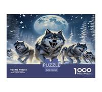 Wolf 1000 Piece Jigsaw Puzzles Fun Challenging Modern Mystic Wolf in The Wilderness for Family Activity Game Creativity & Gift Giving For Children And Adults Aged 14 And Over 70x50cm/1000pcs