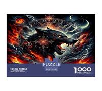 Wolf 1000 Piece Jigsaw Puzzles Fun Challenging Modern Mystic Wolf in The Wilderness for Family Activity Game Perfect for Relaxation for Adults And Kids Age 70x50cm/1000pcs