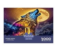 Wolf 1000 Piece Jigsaw Puzzles Fun Challenging Modern Mystic Wolf in The Wilderness for Family Activity Game Creativity & Gift Giving for Adults And Kids Age 70x50cm/1000pcs