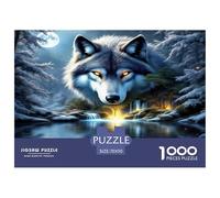 Wolf 1000 Piece Jigsaw Puzzles Fun Challenging Modern Mystic Wolf in The Wilderness for Family Activity Game Creativity & Gift Giving For Children And Adults Aged 14 And Over 70x50cm/1000pcs