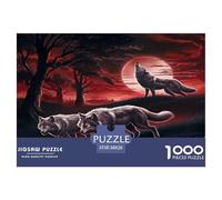 Wolf 1000 Piece Jigsaw Puzzles Fun Challenging Modern Mystic Wolf in The Wilderness Puzzles Game Beautiful Decoration For Children And Adults Aged 14 And Over 38x26cm/1000pcs