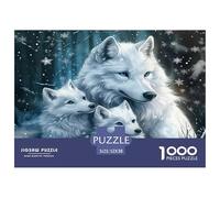 Wolf 1000 Piece Jigsaw Puzzles Fun Challenging Modern Mystic Wolf in The Wilderness Puzzles Game Beautiful Decoration Suitable for Children & People Aged 14+ 52x38cm/1000pcs