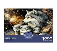 Wolf 1000 Piece Jigsaw Puzzles Fun Challenging Modern Mystic Wolf in The Wilderness Puzzles Game Creativity & Gift Giving Suitable for Children & People Aged 14+ 38x26cm/1000pcs