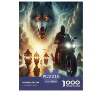 Wolf 1000 Piece Jigsaw Puzzles Fun Challenging Modern Mystic Wolf in The Wilderness Puzzles Game for The Whole Gifts for Adults And Kids Age 38x26cm/1000pcs