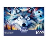 Wolf 1000 Piece Jigsaw Puzzles Fun Challenging Modern Mystic Wolf in The Wilderness Puzzles Game Perfect for Relaxation For Children And Adults Aged 14 And Over 38x26cm/1000pcs