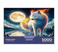 Wolf 1000 Piece Jigsaw Puzzles Fun Challenging Modern Mystic Wolf in The Wilderness Puzzles Game Perfect for Relaxation for Adults And Kids Age 70x50cm/1000pcs