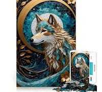 Wolf 1000 Piece Jigsaw Puzzles Mind Challenge Toy High Precision Die Cut Amusing Challenge for Waiting Time (38x52cm)