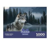 Wolf 1000 Piece Puzzle Interlocking Thick Pieces Educational Fun Wildlife Animals Relaxing Activity Poster Included 70x50cm/1000pcs