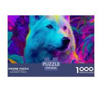 Wolf 1000 Piece Puzzle Interlocking Thick Pieces Educational Fun Wildlife Animals Relaxing Activity Poster Included 38x26cm/1000pcs