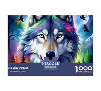 Wolf 1000 Piece Puzzles Adults Game Challenging Wolf King Creative Gift Adults for Kids Beautiful Decoration Jigsaw 38x26cm/1000pcs