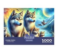 Wolf 1000 Piece Puzzles Adults Game Challenging Wolf King Creative Gift Adults for Kids Beautiful Decoration Jigsaw 70x50cm/1000pcs