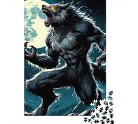 Wolf 1000 Piece Recycled Jigsaw Werewolf Beast Puzzle for Adults Reusable Stress Relief Challenging Brain Teaser 52x38cm/1000pcs