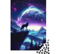 Wolf 1000 Piece Sturdy Paper Board Lone Wolf MountainPuzzle Parent-Child Families Home Leisure Unique Artwork Design 70x50cm/1000pcs
