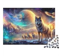 Wolf 1000 Piece Wolf Pack Cardboard Jigsaw Puzzle for Adults 14+ Senior Centre Activity Classroom Puzzle Social Icebreaker Stress Relief 52x38cm/1000pcs