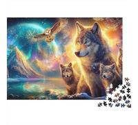 Wolf 1000 Piece Wolf Pack Sturdy Cardboard Puzzle for Puzzle Enthusiasts Friends Gathering Holiday Pastime Social Icebreaker Collectible Item 70x50cm/1000pcs