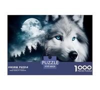 Wolf 1000 Pieces Jigsaw Adults Fun Challenging Wolf King Creative Gift Adults for Kids Beautiful Decoration Jigsaw 38x26cm/1000pcs