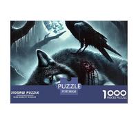 Wolf 1000 Pieces Jigsaw Adults Fun Challenging Wolf King Creative Gifts Adults for Kids Beautiful Decoration Jigsaw 38x26cm/1000pcs