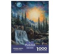 Wolf 1000 Pieces Portable Jigsaw Puzzle Age 3+ Cool Collage Effect, Home Decoration, Educational, Challenging 70x50cm/1000pcs