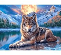 Wolf 1000 Pieces Premium Jigsaw Puzzle Vibrant Fantasy Animals Adult Jigsaws Educational Challenge Mental Exercise Wall Art Winter Rigid Cardboard 1000 PCS/75x50cm
