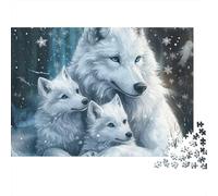 Wolf 1000 Pieces Puzzle ForAdults Kids Colorful White Wolf Family Wall Decoration Decompression Jigsaw for Men And Women Challenging Puzzles Jigsaw Puzzles for Adults 52x38cm/1000pcs