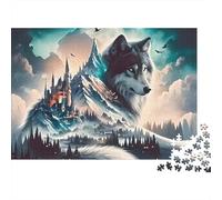 Wolf 1000 Pieces Puzzle ForAdults Kids Colorful Wolf Castle Wall Decoration Decompression Jigsaw for Men And Women Challenging Puzzles Jigsaw Puzzles for Adults 70x50cm/1000pcs