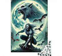 Wolf 1000 Pieces Recycled Werewolf Castle Puzzle Adults Reusable Stress Relief Challenging Fun Brain Teaser 70x50cm/1000pcs