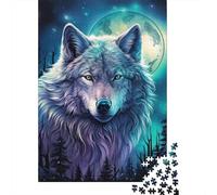 Wolf 1000 Pieces Sturdy Paper White Wolf Moon Puzzle Parent-Child Interactive Game Home Leisure Unique Artwork 70x50cm/1000pcs