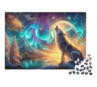 Wolf 1000 Pieces White Wolf Premium Puzzle Board Jigsaw Puzzle for Family Parent-child Interaction Classroom Activity Educational Enlightenment 38x26cm/1000pcs