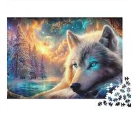 Wolf 1000 Pieces White Wolf Recycled Cardboard Jigsaw Puzzle for Kids 12+ Brain Training Educational Enlightenment Missing Piece Guarantee Value for Money 38x26cm/1000pcs