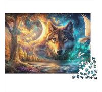 Wolf 1000 Pieces Wolf & Dove Premium Puzzle Board Adult Jigsaw Puzzle Parent-child Interaction Holiday Pastime Collectible Item Limited Edition 70x50cm/1000pcs