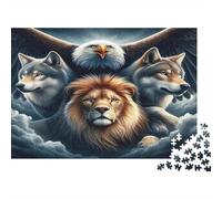 Wolf 1000Pc Puzzle for Adults & Kids: Lion Eagle And Wolves Fun Present & Activity for Home Age 12 Years Up 52x38cm/1000pcs
