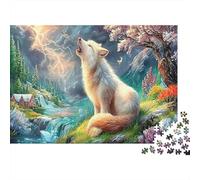 Wolf 1000Piece JigsawPuzzlesWolf Howl Starry Stream ForAdult Colourful Brainteasing Age12+byth EducationalGame Uncover The Puzzle 70x50cm/1000pcs