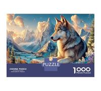 Wolf 1000Piece JigsawPuzzlesWolf Resting in Mountain Valley KidsforAdult Challenging Brainteasing Age12+byth EducationalGames Brainteasing Adults Jigsaw Puzzle 70x50cm/1000pcs