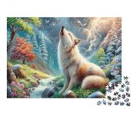 Wolf 1000Piece JigsawPuzzlesWolf Starry Forest ForAdults Challenging LargePiecePuzzles Age12+byth EducationalGame Uncover The Puzzle 38x26cm/1000pcs