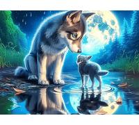 Wolf 300 Piece Complete DIY Jigsaw Puzzle Magical Cosmic Creatures Collectors Mind Relaxation Educational Decorative Puzzle Gifts for Adults Wooden Cardboard 300 PCS/40x28cm