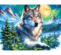 Wolf 300 Piece Complete Premium Jigsaw Puzzle Dreamy Scenic Fauna Collectors Mind Relaxation Educational Decorative Puzzle Gifts for Adults Premium Cardboard 300 PCS