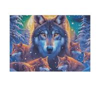 Wolf 300 Piece Jigsaw Puzzle for Adults Magical Cosmic Creatures Jigsaw Cozy Night In Activity Colourful Challenge Great Gift for Puzzle Lovers Stress Reliever 300 PCS
