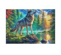 Wolf 300 Piece Jigsaw Puzzle for Adults Splendid Celestial Critters Book Club Activity Social Fun Vibrant Colours for Book Lovers 300 PCS