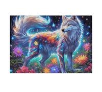 Wolf 300 Piece Jigsaw Puzzle for Adults Teens Magical Cosmic Creatures Study Room Decor Focus Training Vibrant Colours Great Gift for Scholars 300 PCS