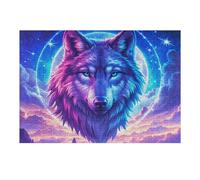 Wolf 300 Piece Jigsaw Puzzle for Adults Vibrant Fantasy Animals Winter Evening Activity Cozy Relaxation Detailed Artwork Ideal Housewarming Gift 300 PCS
