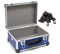Wolf 320mm Aluminium Storage Case, Blue, Lockable Clasps, Foam Lined, Shoulder Strap