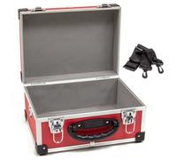Wolf 320mm Aluminium Storage Case, Red, Lockable Clasps, Foam Lined, Shoulder Strap