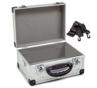 Wolf 320mm Aluminium Storage Case, Silver, Lockable Clasps, Foam Lined, Shoulder Strap