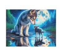Wolf 500 Piece Jigsaw Puzzle for Adults Magical Cosmic Creatures Jigsaw Post Work Relaxation Tool Challenging Fun for Friends Family Home Decor 500 PCS