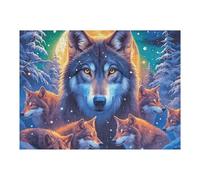 Wolf 500 Piece Jigsaw Puzzle for Adults Magical Cosmic Creatures Winter Evening Activity Cozy Relaxation Detailed Artwork Ideal Housewarming Gift 500 PCS