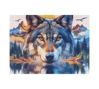 Wolf 500 Piece Jigsaw Puzzle for Adults Splendid Celestial Critters Jigsaw Cozy Night In Activity Colourful Challenge Great Gift for Puzzle Lovers Stress Reliever 500 PCS