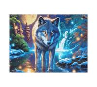 Wolf 500 Piece Jigsaw Puzzle for Adults Splendid Celestial Critters Jigsaw Post Work Relaxation Tool Challenging Fun for Friends Family Home Decor 500 PCS