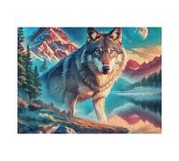 Wolf 500 Piece Jigsaw Puzzle for Adults Splendid Celestial Critters Winter Evening Activity Cozy Relaxation Detailed Artwork Ideal Housewarming Gift 500 PCS