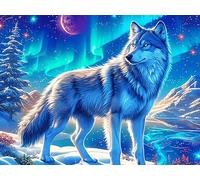 Wolf 500 Piece Premium Jigsaw Puzzle Magical Cosmic Creatures Adult Jigsaws Educational Game Hobby Home Decor Winter Gift Durable Wooden Cardboard 500 PCS/52×38cm